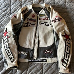 Men's Icon Armored Leather Motorcycle Jacket L